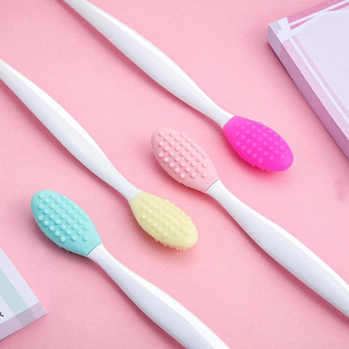 miorashop® 2 Adet Dudak Fırçası Peeling Etkili Gözenek  Siyah Nokta Temizleyici Akne Giderici Çift Yönl