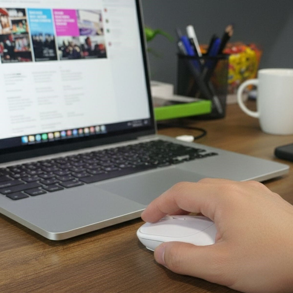 miorashop® Beyaz Renkli Ergonomik Sessiz Kablosuz Mouse – USB Alıcılı, Ofis ve Oyun İçin Konforlu Bilgisayar Faresi MS6310