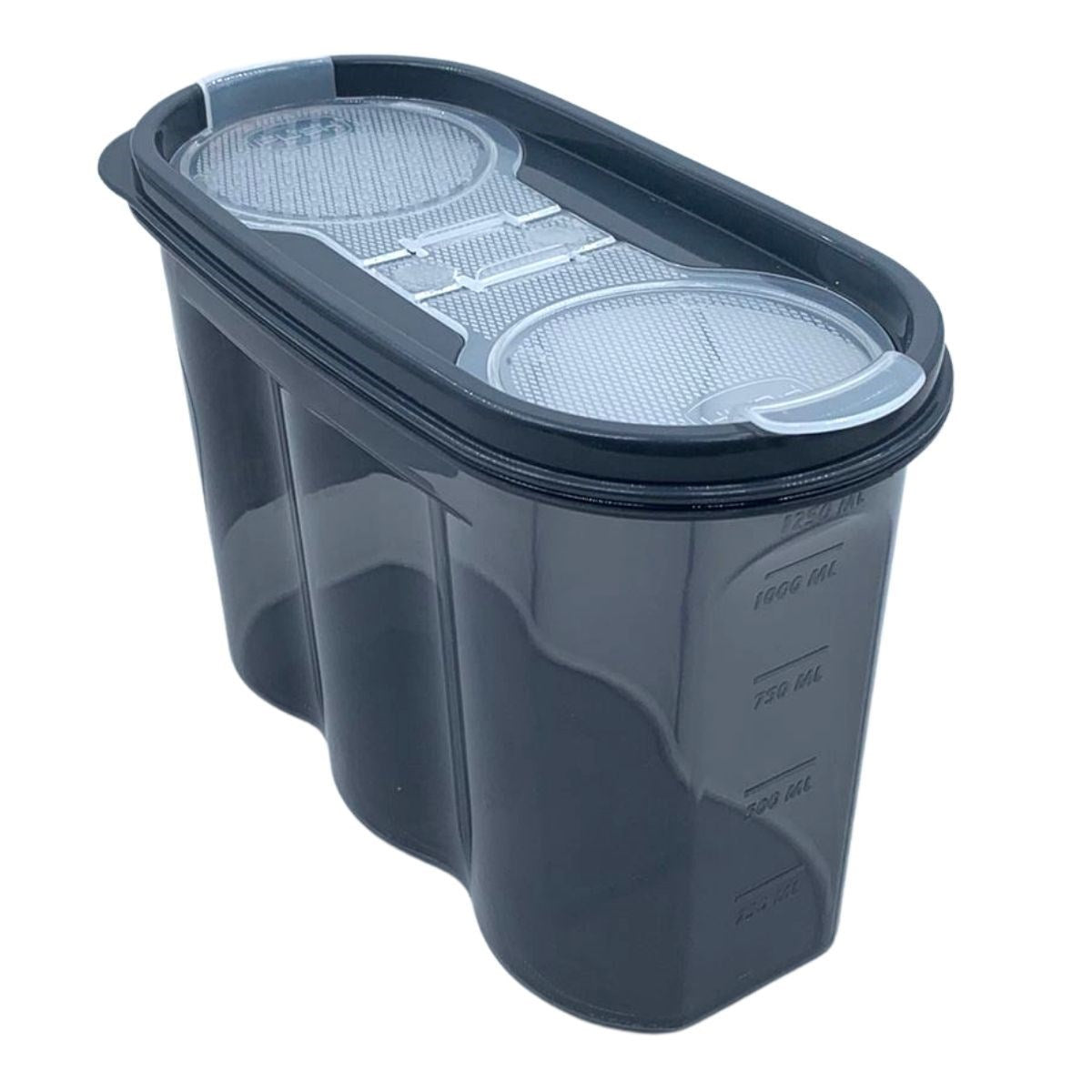 miorashop® 2 Kapaklı Ölçekli Erzak Saklama Kabı - 1,2 Litre - SA930