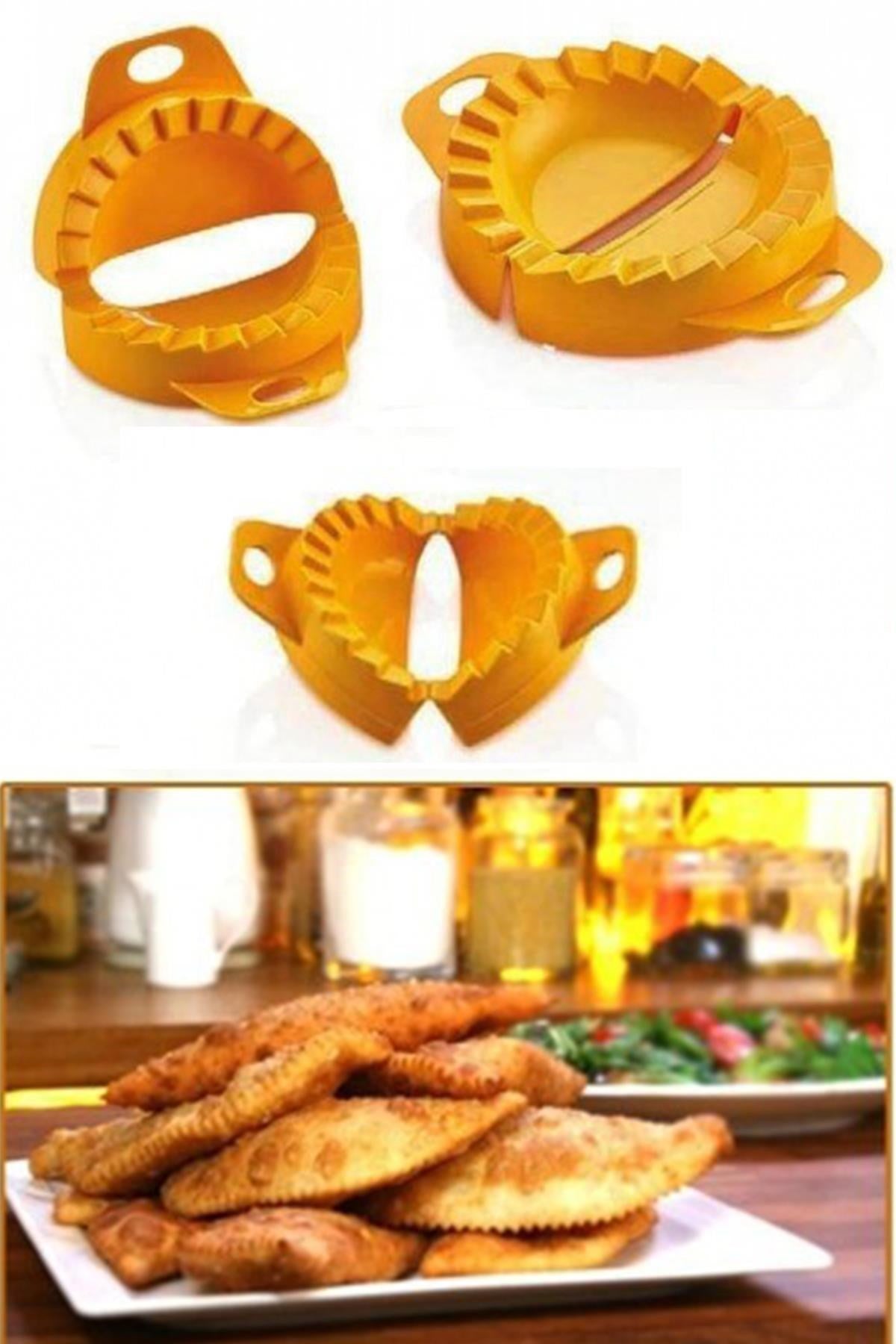 miorashop® 3lü Çiğ börek kurabiye Hamur İşi Ravioli Kesme Kalıbı Aparatı