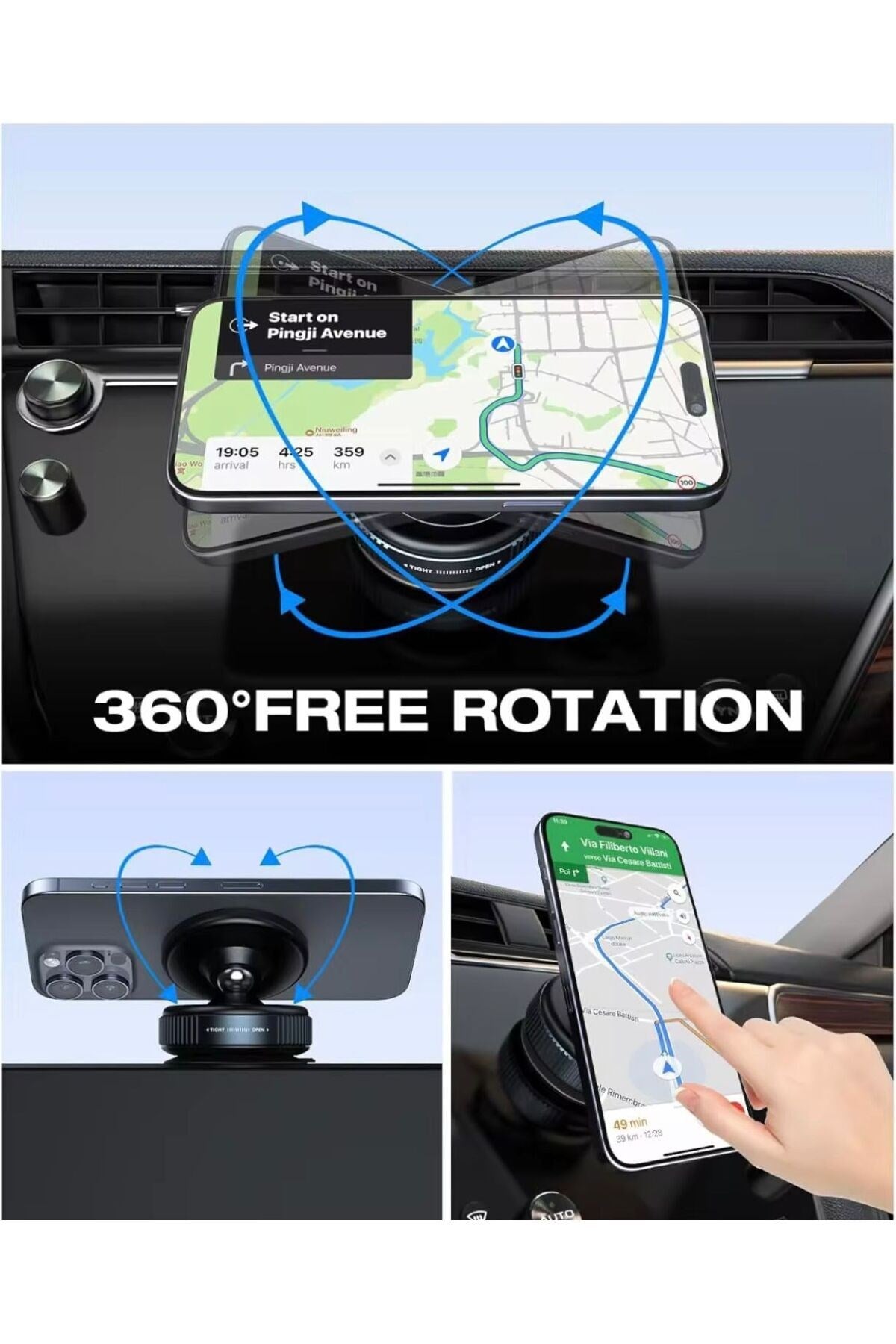 🚀 360° Döner Vakumlu Manyetik Telefon Tutucu – Ultra Güçlü Tutuş, Şık Tasarım