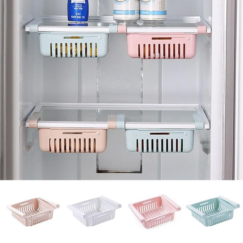 miorashop® Çok Amaçlı Uzayıp Kısalabilir Buzdolabı Düzenleyici Sepeti Rafı