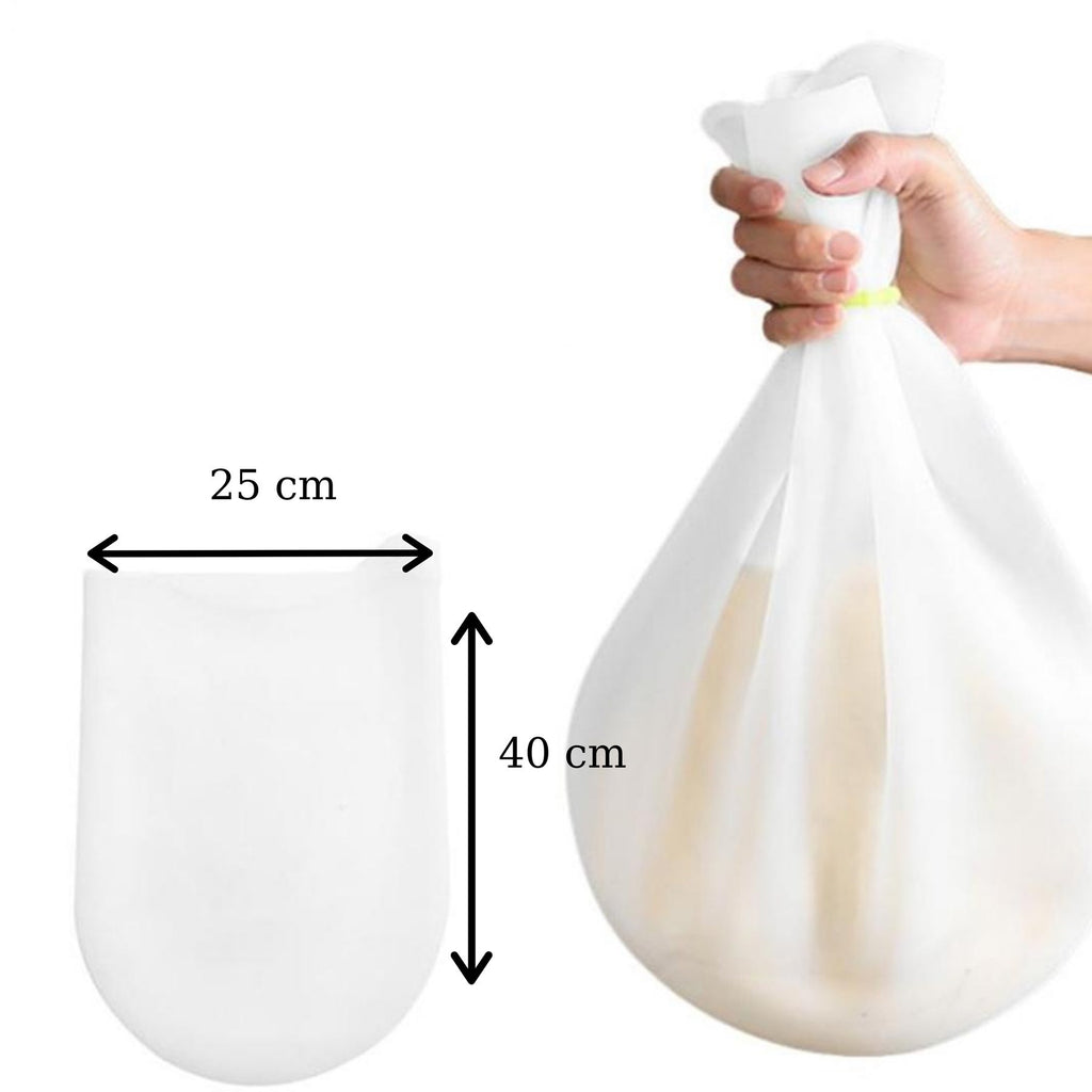 miorashop® Büyük  Hamur Torbası  Silikon Şeffaf Hamur Yoğurma Torbası Ekmek Makarna Mantı  Hamuru Kolay