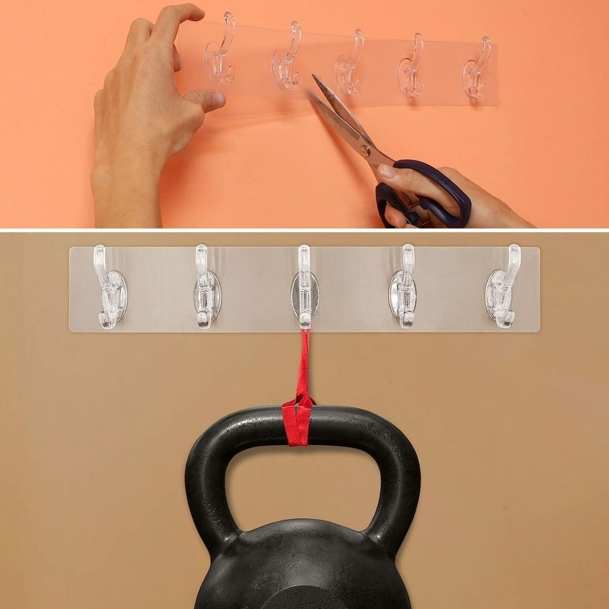 miorashop® 5'li Güçlü Yapışkanlı Şeffaf Duvar Askısı Banyo Mutfak Düzenleyici Pratik Askılık