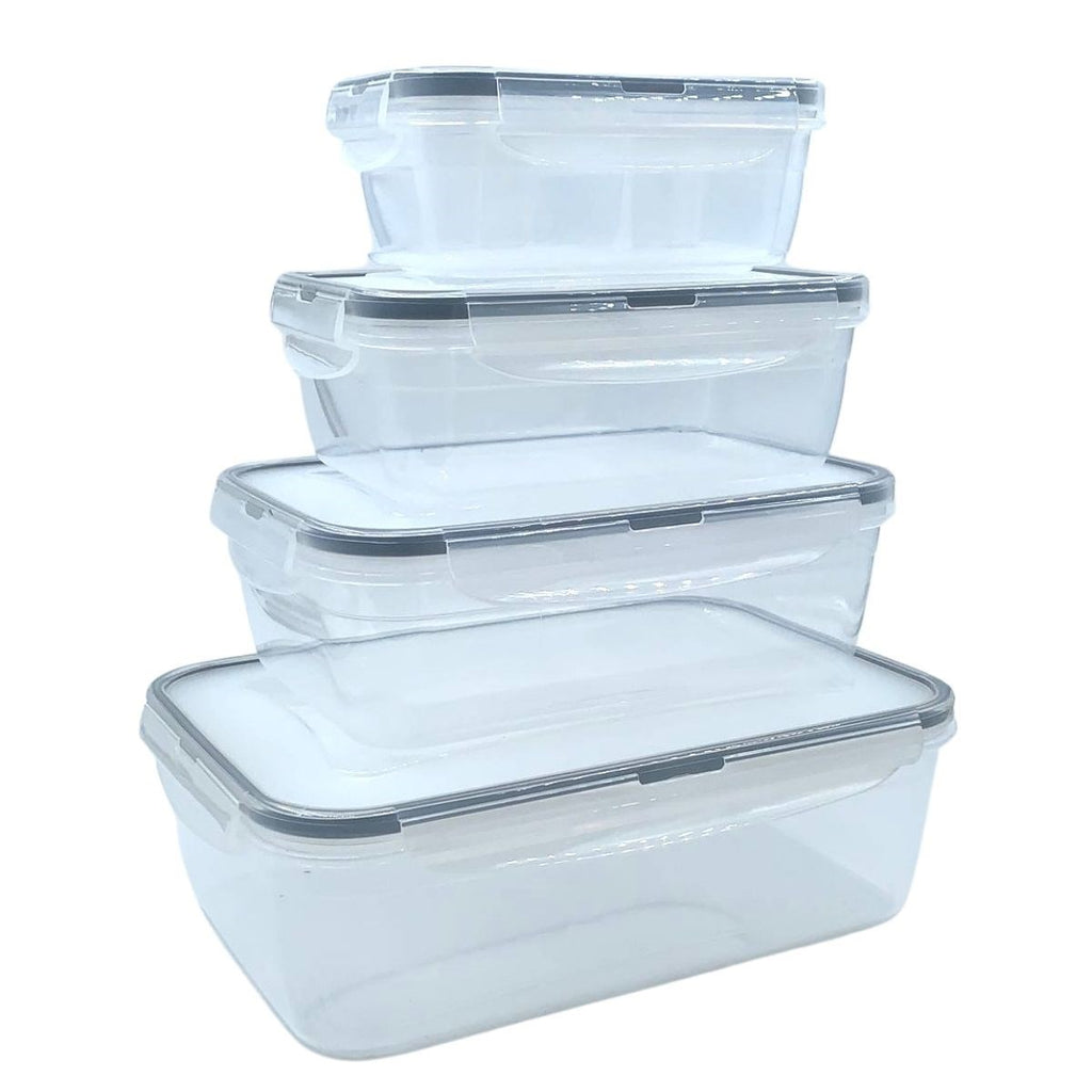 miorashop® 4lü İç İçe Sızdırmaz Contalı Kilitli Kapaklı Plastik Erzak Saklama Kapları LC315