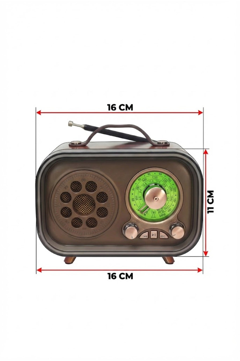 Retro Bluetooth Radyo Hoparlör USB TF Kart AUX FM Taşınabilir Nostaljik Tasarım