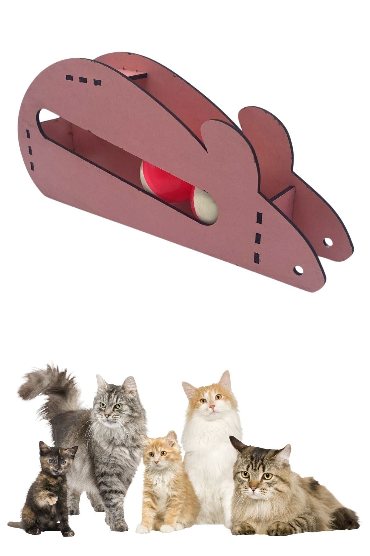 miorashop®  Fare Kedi Oyunu Ahşap 2 Toplu Kedi Oyuncağı Tahta Kedi Oyunu Tahta Fare Ve Toplu Oyuncak