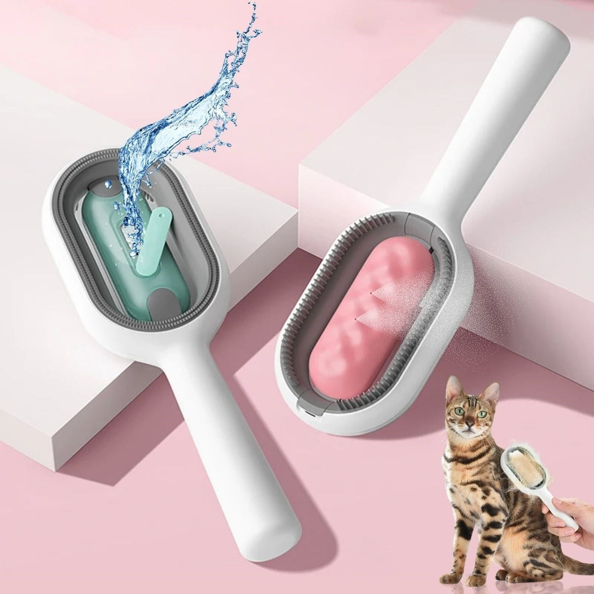 miorashop® Su Hazneli Kedi ve Köpek Tüyü Toplamama Fırçası Su Hazneli Pet Tarağı