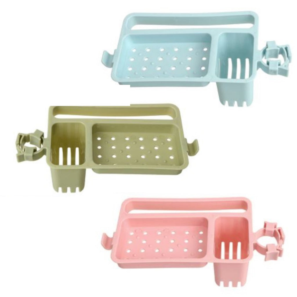 miorashop® Musluğa Takılan Sünger Havlu Askılı Sabun Hazneli mutfak Banyo Lavabo Düzenleyici Organizer