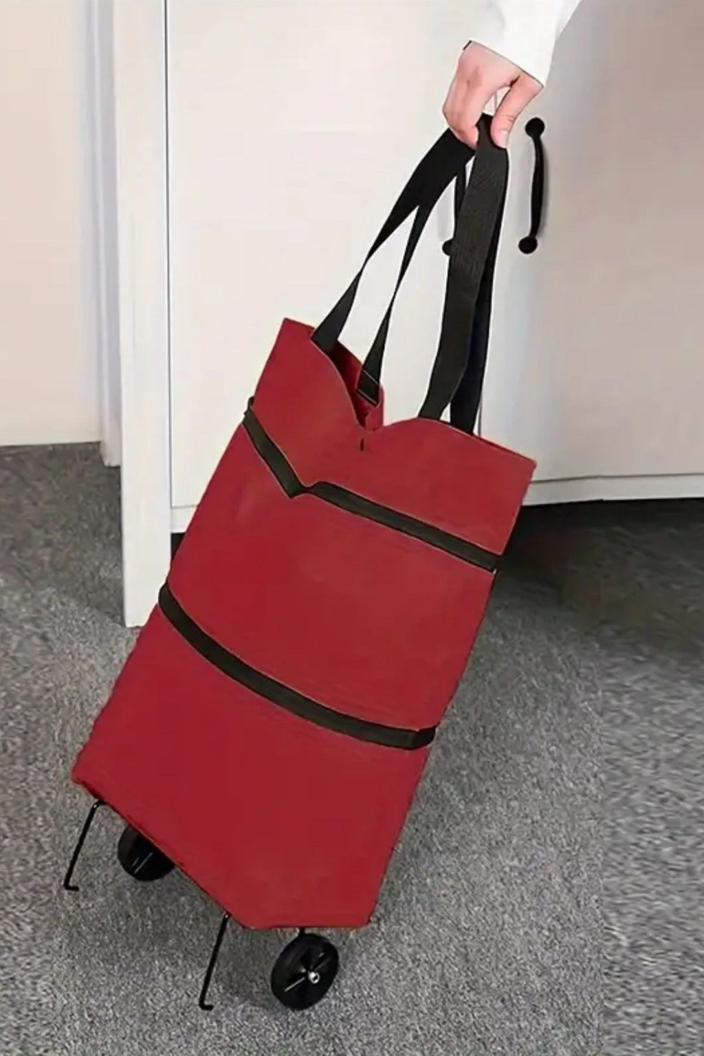 mioarashop® Katlanabilir Tekerlekli Market Çantası,Çok Amaçlı Pazar Arabası,Portatif Alışveriş Bez Torbası