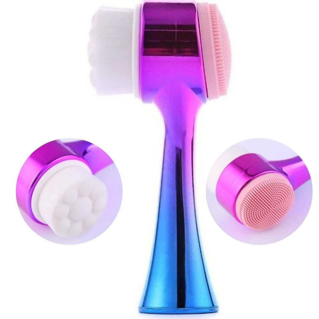 miorashop® Çift İşlevli Renkli Cilt Yüz Temizleme Fırçası Peeling Masaj Etkili Gözenek Temizleyici Alet