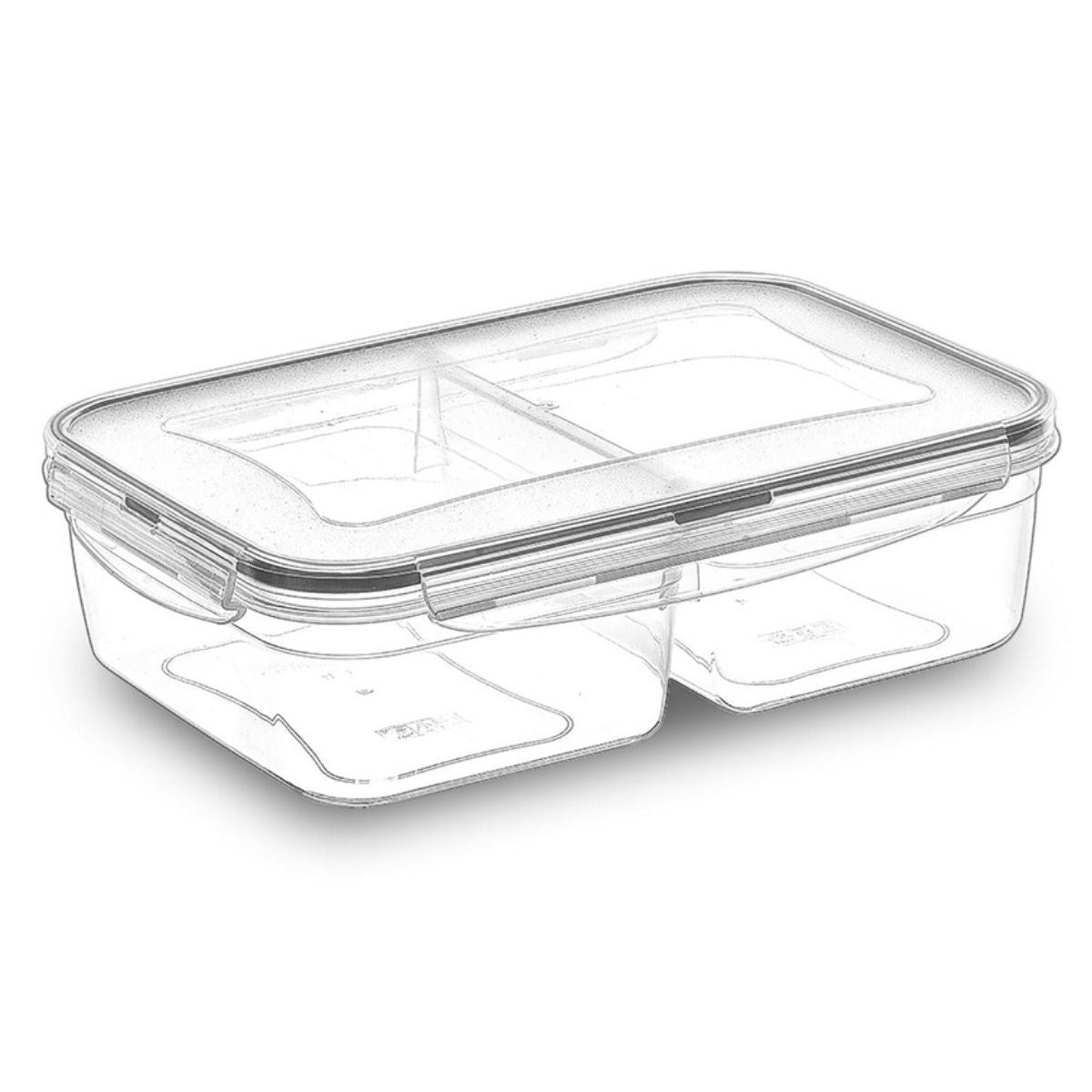 miorashop® 2 Bölmeli Sızdırmaz Contalı Kilitli Kapaklı 1 Litre Erzak Saklama Kabı -LC505