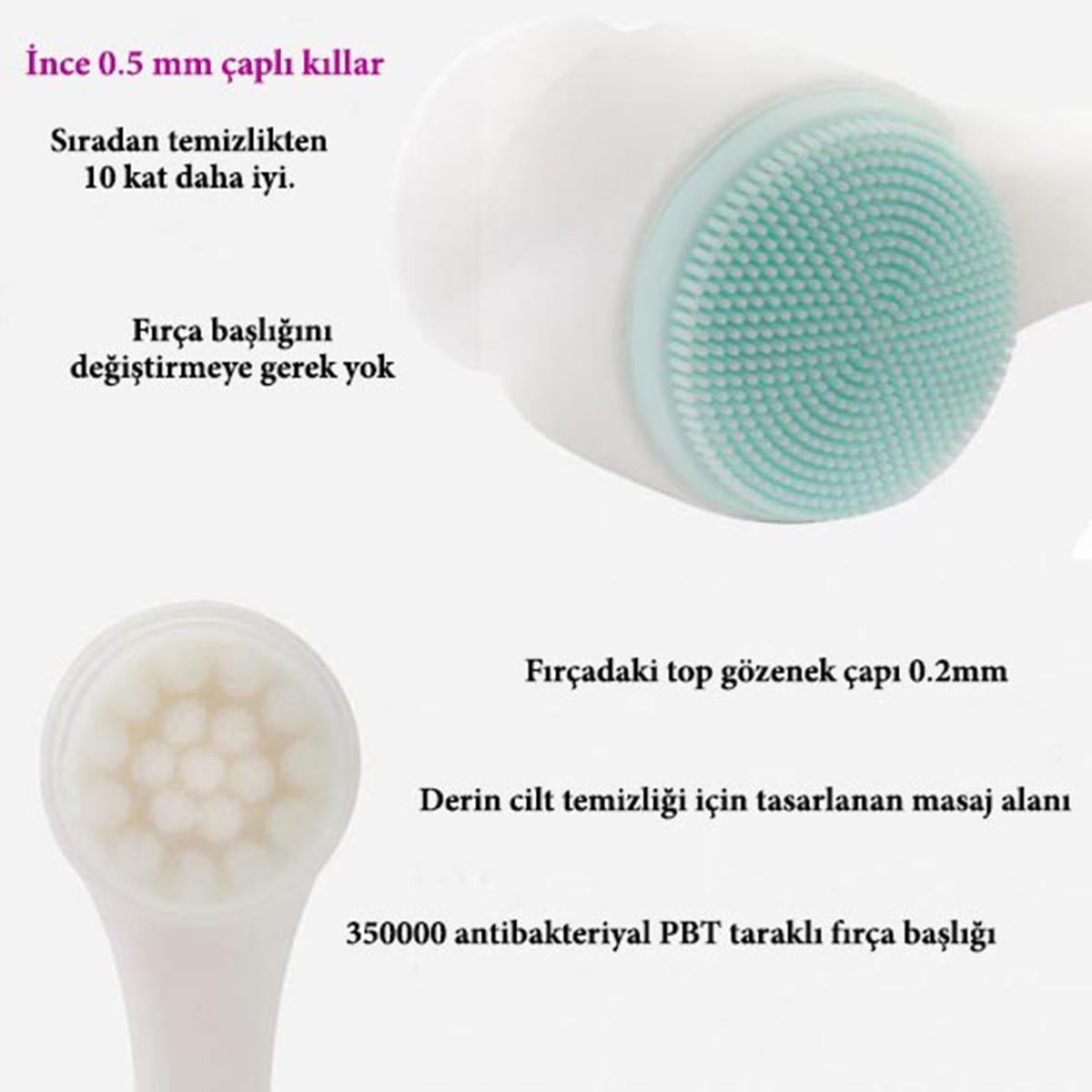miorashop® 2li Set Çift Taraflı Cilt Temizleme Fırçası ve Yeşim Taşı Çift Taraflı Cilt Masaj Aleti