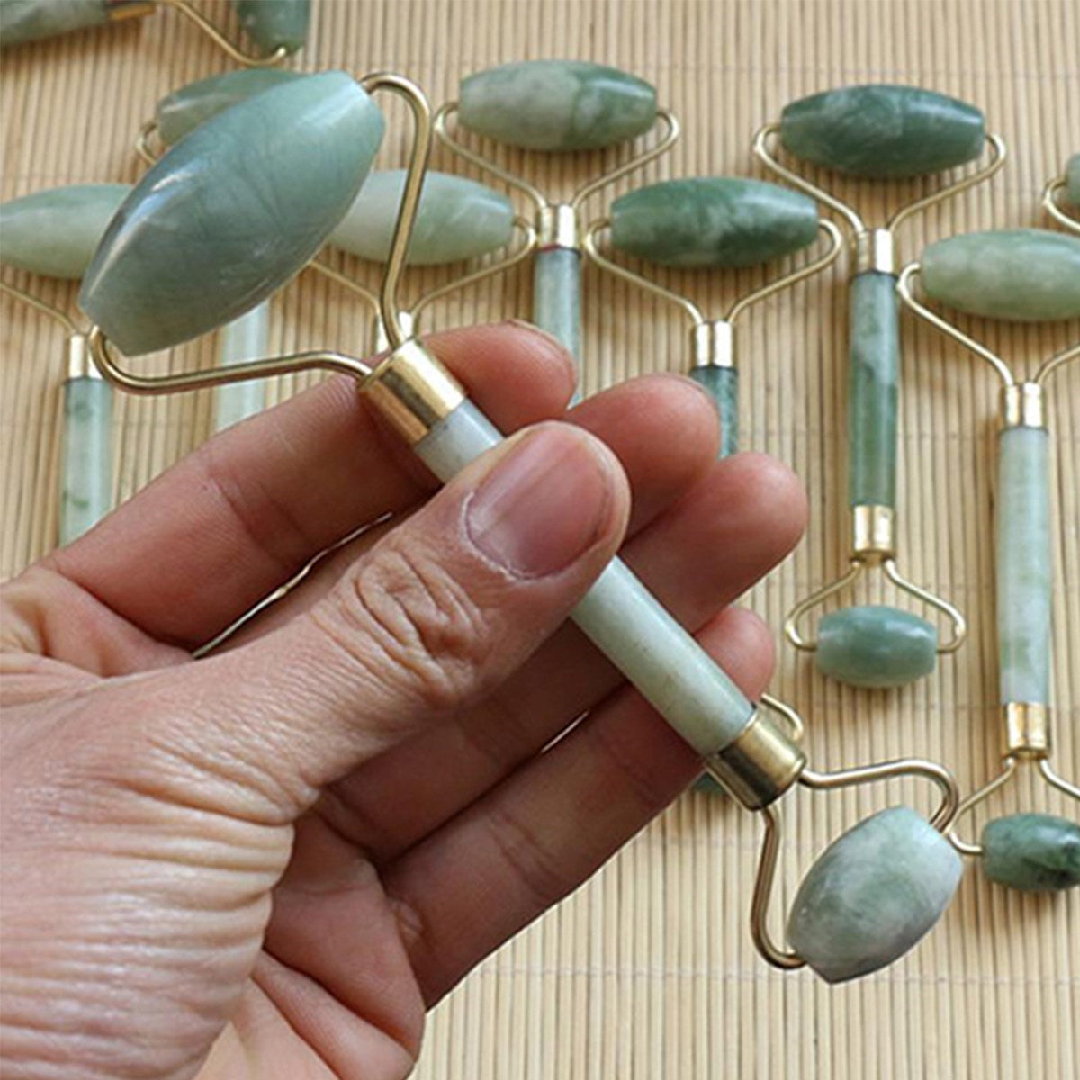miorashop® Yeşim Taşı Çift Taraflı Cilt Masaj Aleti