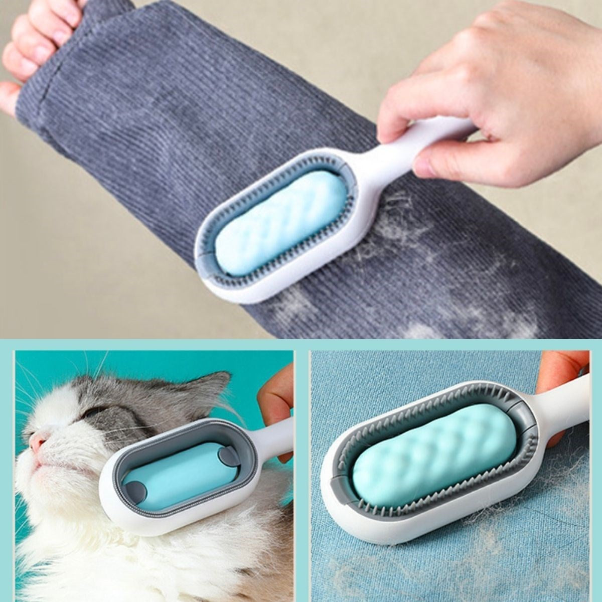 miorashop® Evcil Hayvanlar İçin Çift Taraflı Pet Fırçası Nemli Tüy Tarama Tarağı