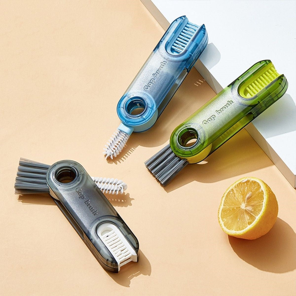 miorashop®  3 Fonksiyonlu Pratik Şişe Temizleme Fırçası Mutfak Banyo Araç İçin Çok Amaçlı Fırça