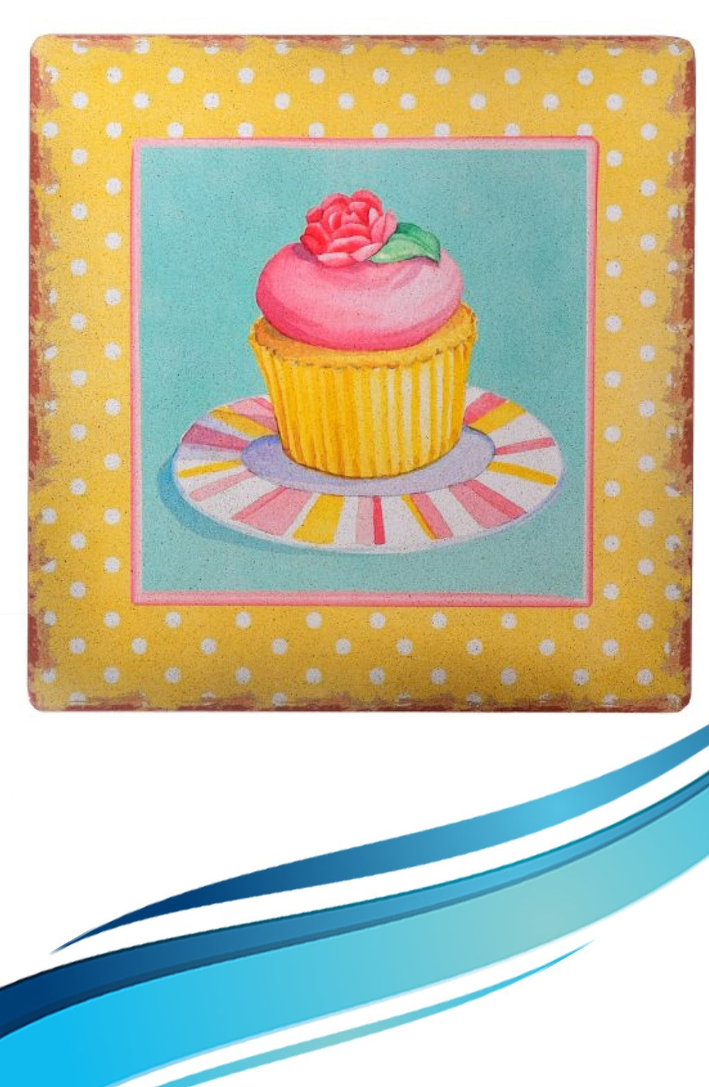 miorashop® Decotown Duvar Panosu 40*40 Cup Cake Muffin Motifli Duvar Süsü