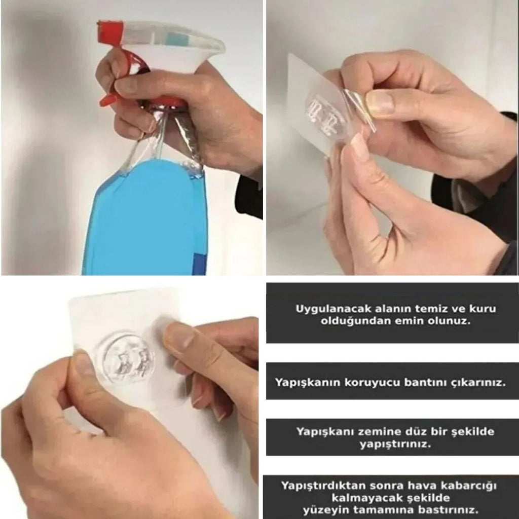 miorashop® Yapışkanlı Banyo Köşeliği Kancalı Köşe Rafı Duş Şampuanlık Duvar Düzenleyici Organizer Raf