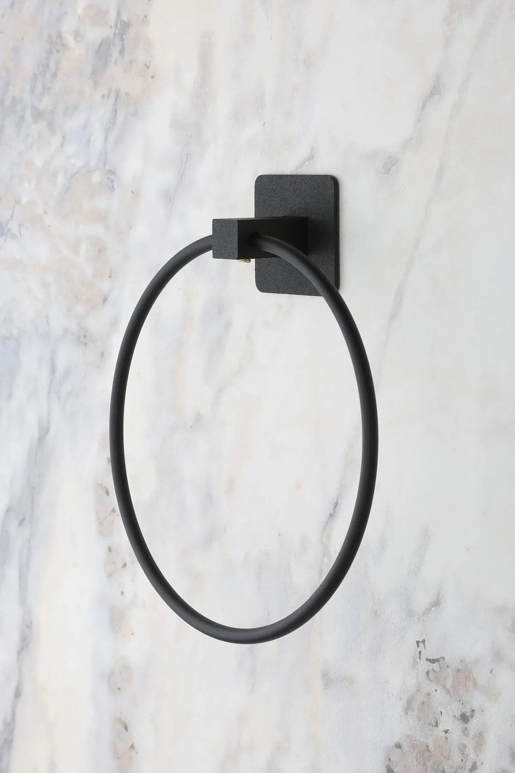 miorashop® Kendiliğinden Yapışkanlı Siyah Paslanmaz Metal Yuvarlak Havluluk