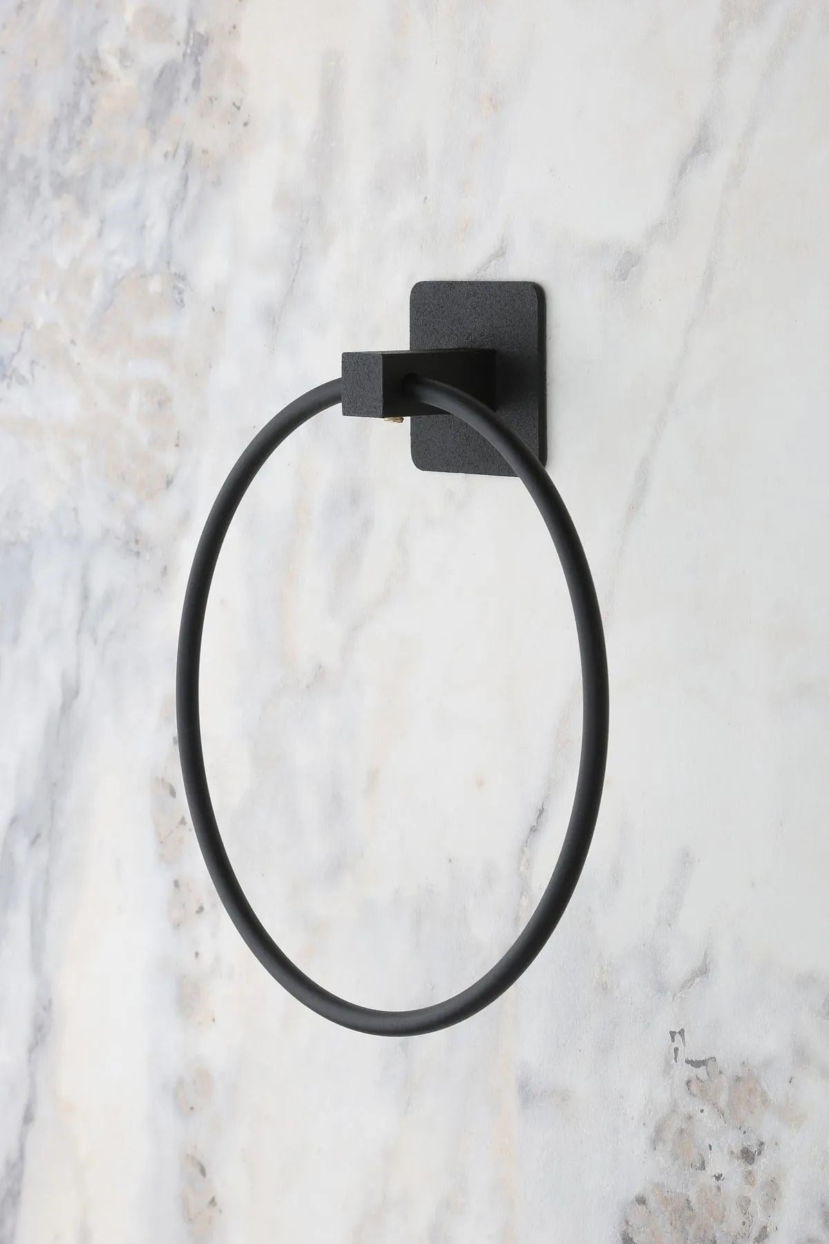 miorashop® Kendiliğinden Yapışkanlı Siyah Paslanmaz Metal Yuvarlak Havluluk