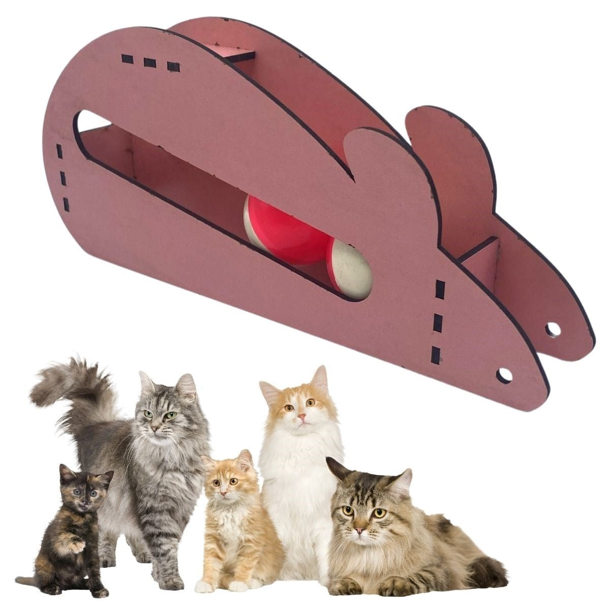 miorashop®  Fare Kedi Oyunu Ahşap 2 Toplu Kedi Oyuncağı Tahta Kedi Oyunu Tahta Fare Ve Toplu Oyuncak