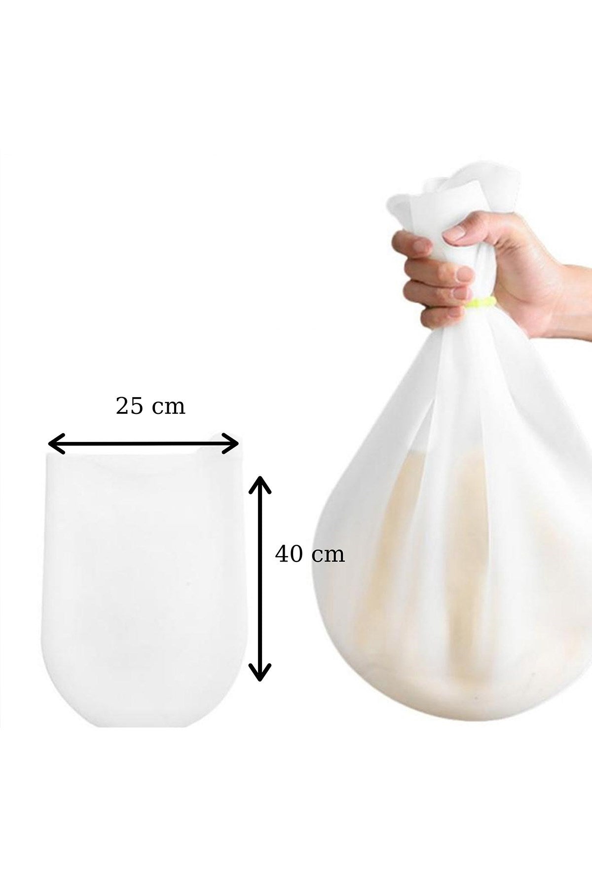 miorashop® Büyük  Hamur Torbası  Silikon Şeffaf Hamur Yoğurma Torbası Ekmek Makarna Mantı  Hamuru Kolay
