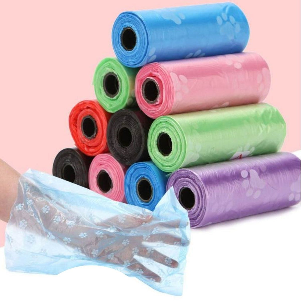 miorashop® 4lü Evcil Hayvanlar Için Pati Desenli Kedi Köpek Kaka Poşeti Torbası