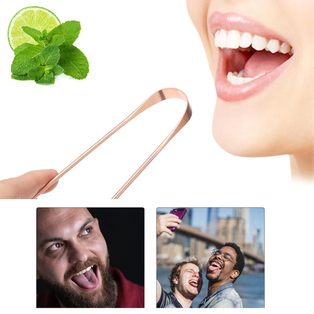 miorashop® Bakır Oil Pulling Yağ Çekme Dil Plak Temizleme Aleti Dil Fırçası Sıyırıcı Dil Kaşığı