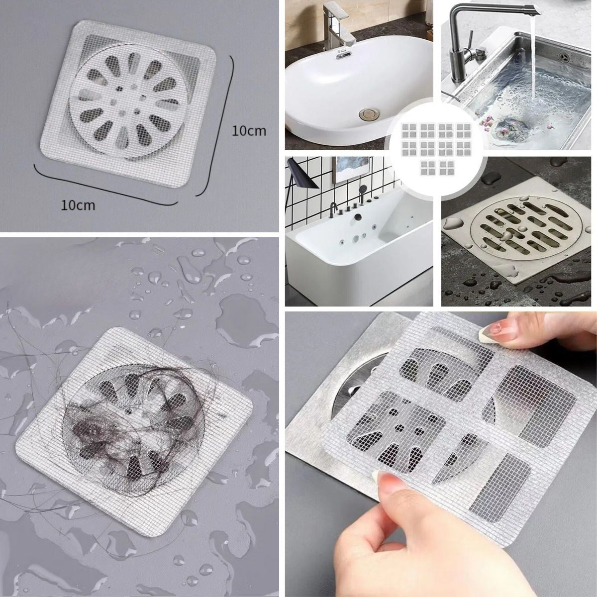 miorashop® 10'lu Banyo ve Mutfak Lavabo Koku Önleyici ve Haşere Böcek Önleyici Gider Filtresi