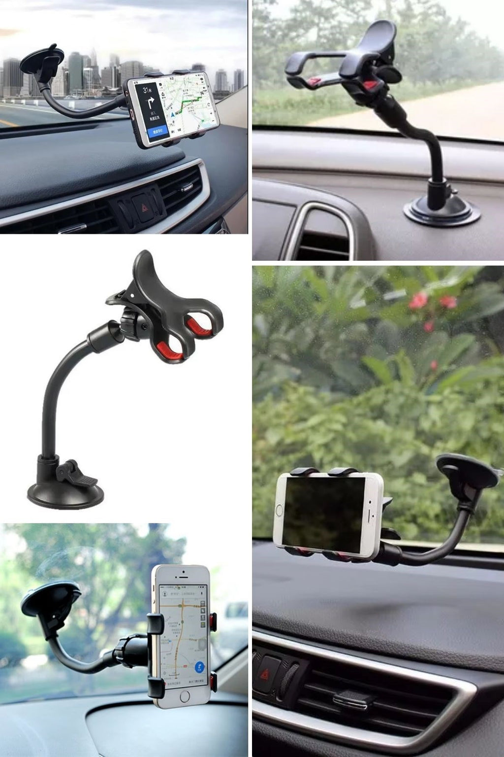 miorashop® Akrobat Cama Sabitlenen Güçlü Vakumlu 360 Derece Dönen Tüm Modellere Uyan Oto Telefon Tutucu