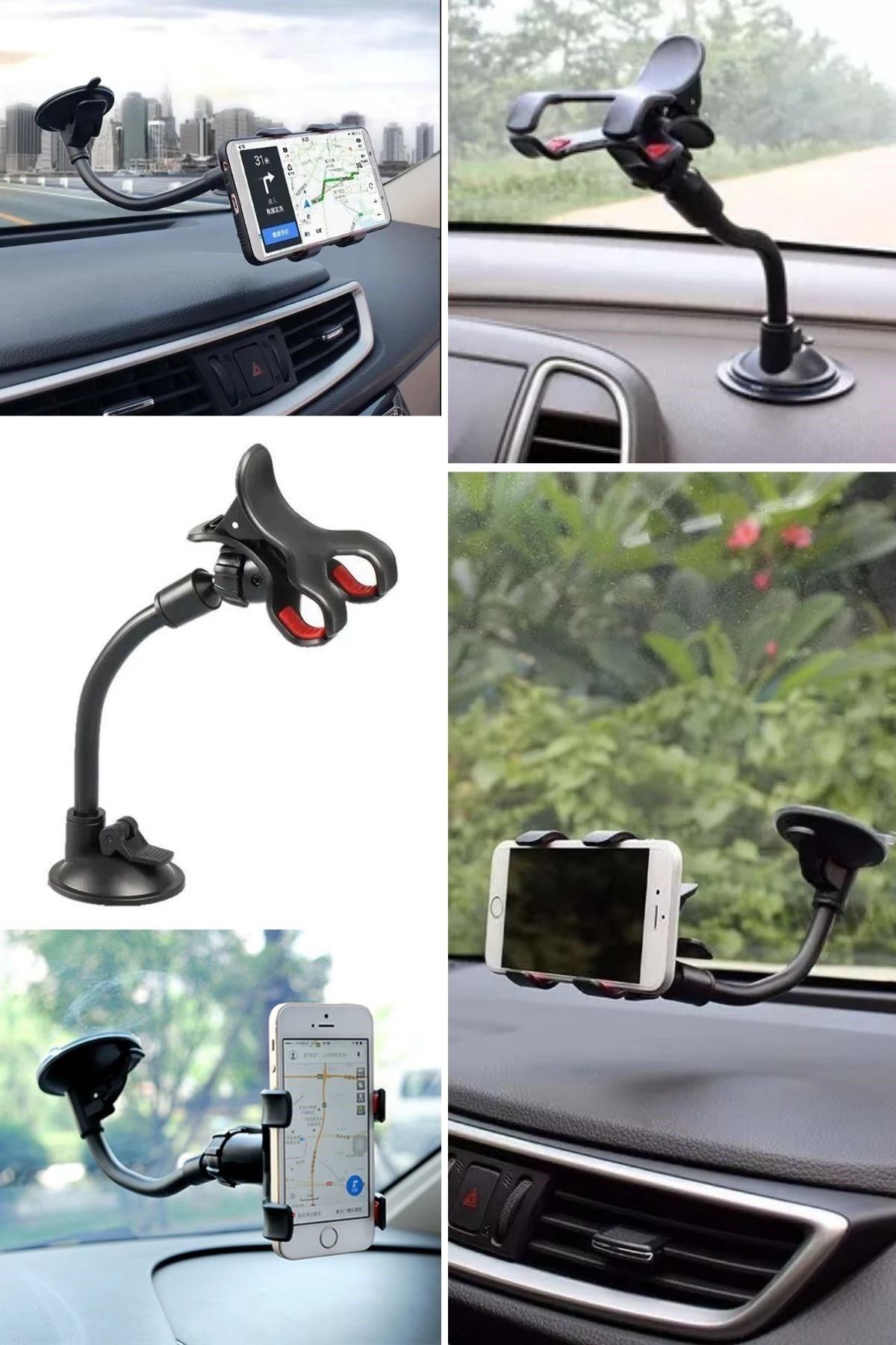 miorashop® Akrobat Cama Sabitlenen Güçlü Vakumlu 360 Derece Dönen Tüm Modellere Uyan Oto Telefon Tutucu