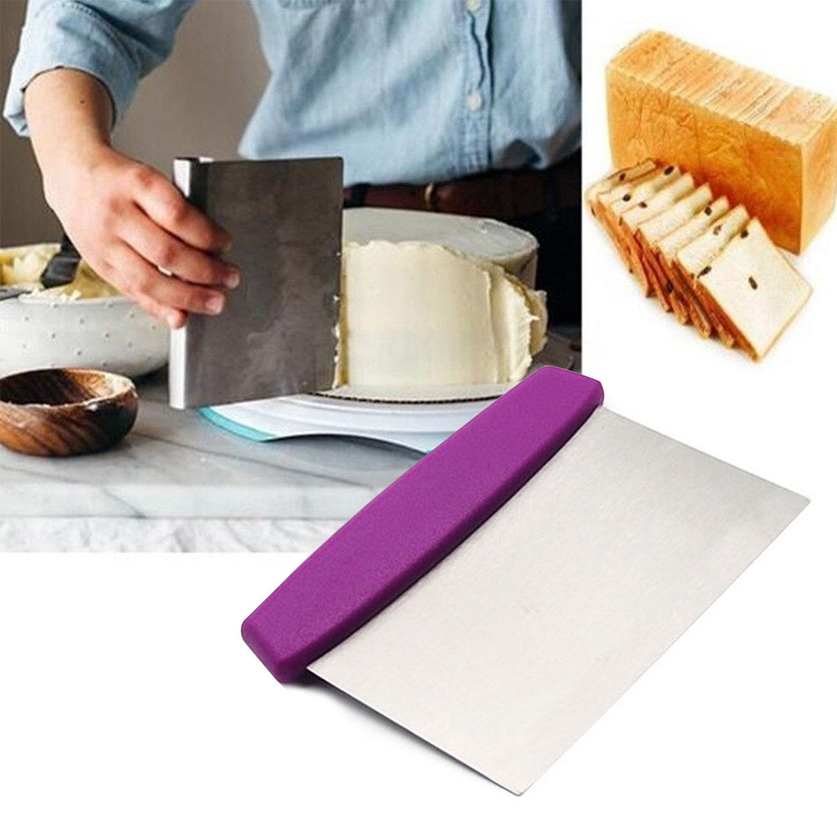 miorashop® Çelik Hamur Kesici Kazıyıcı Pasta Kek Dekorasyon Spatula Aleti