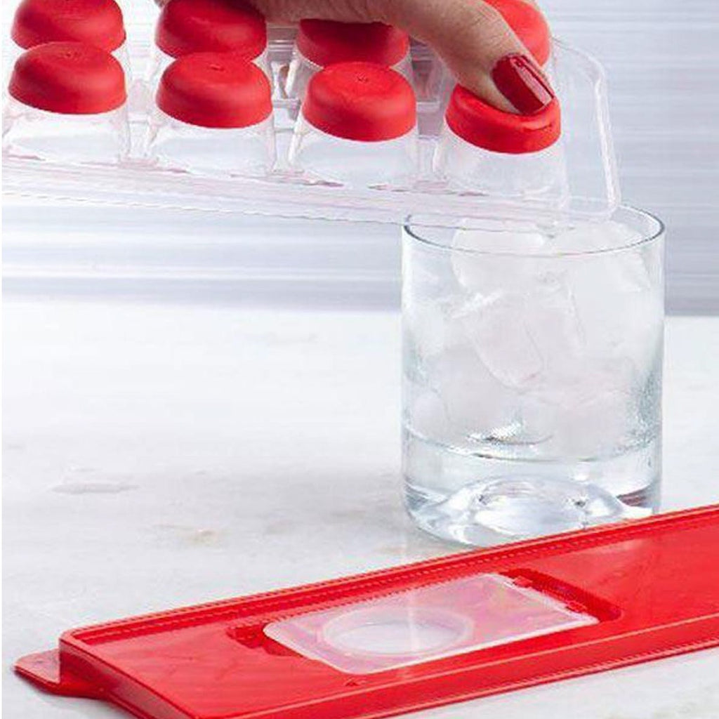 miorashop® 12li Kapaklı Yapışmaz Silikon Tabanlı Plastik Küp Buz Kalıbı