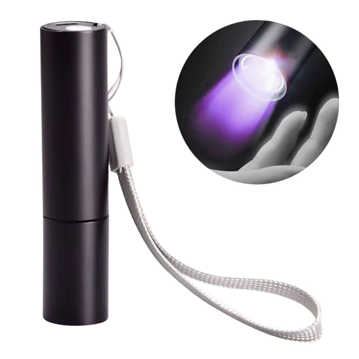 miorashop® Mini Cep Boy USB İle Şarj Olan Oje Kurutucu Sahte Para Kontol LED UV Mor Işık El Feneri