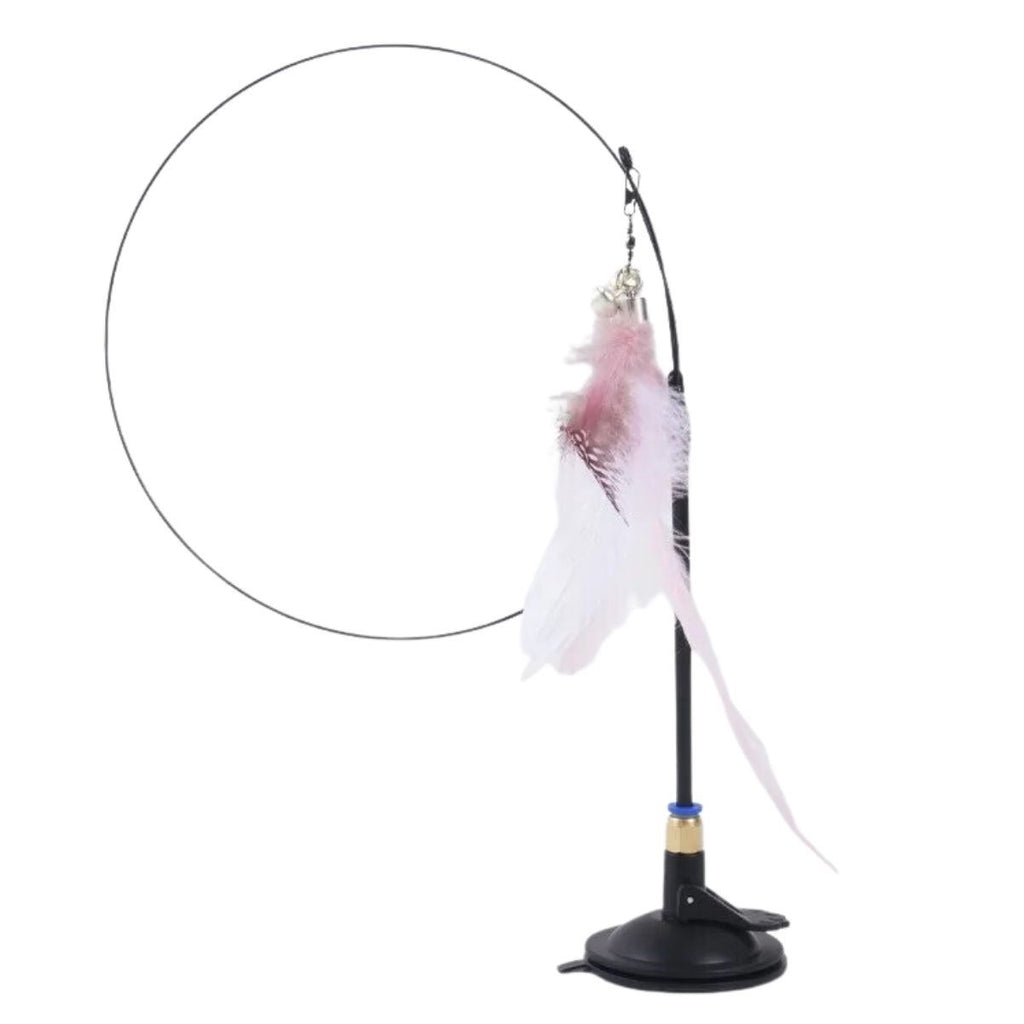 miorashop® Vantuzlu Tüylü Zilli Olta Kedi Oyuncağı 2 Oltalı