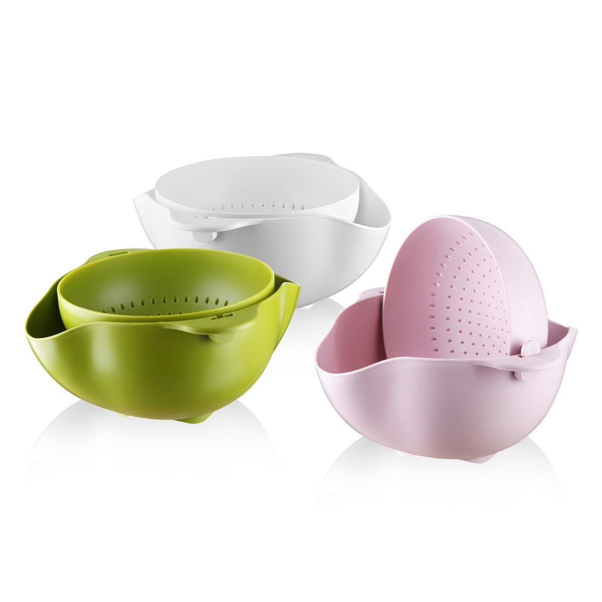 miorashop® Çok Amaçlı 360 Derece Dönebilir Pratik Hazneli Mutfak Süzgeç Elek