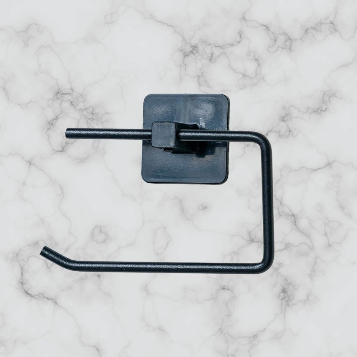 miorashop® Kendiliğinden Yapışkanlı Siyah Paslanmaz Metal Kapaksız Tuvalet Kağıtlığı Aparatı