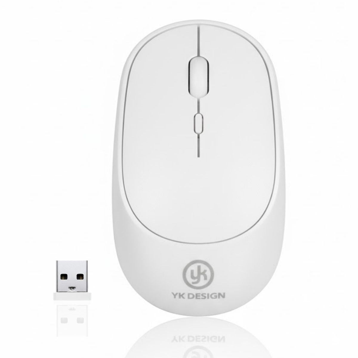 miorashop® Beyaz Renkli Ergonomik Sessiz Kablosuz Mouse – USB Alıcılı, Ofis ve Oyun İçin Konforlu Bilgisayar Faresi MS6310