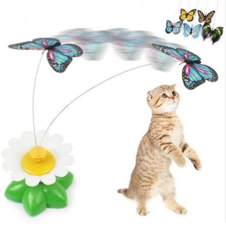 miorashop® Hareketli Dönen Kelebek - Kedi Oyuncağı ( Pille Çalışır)