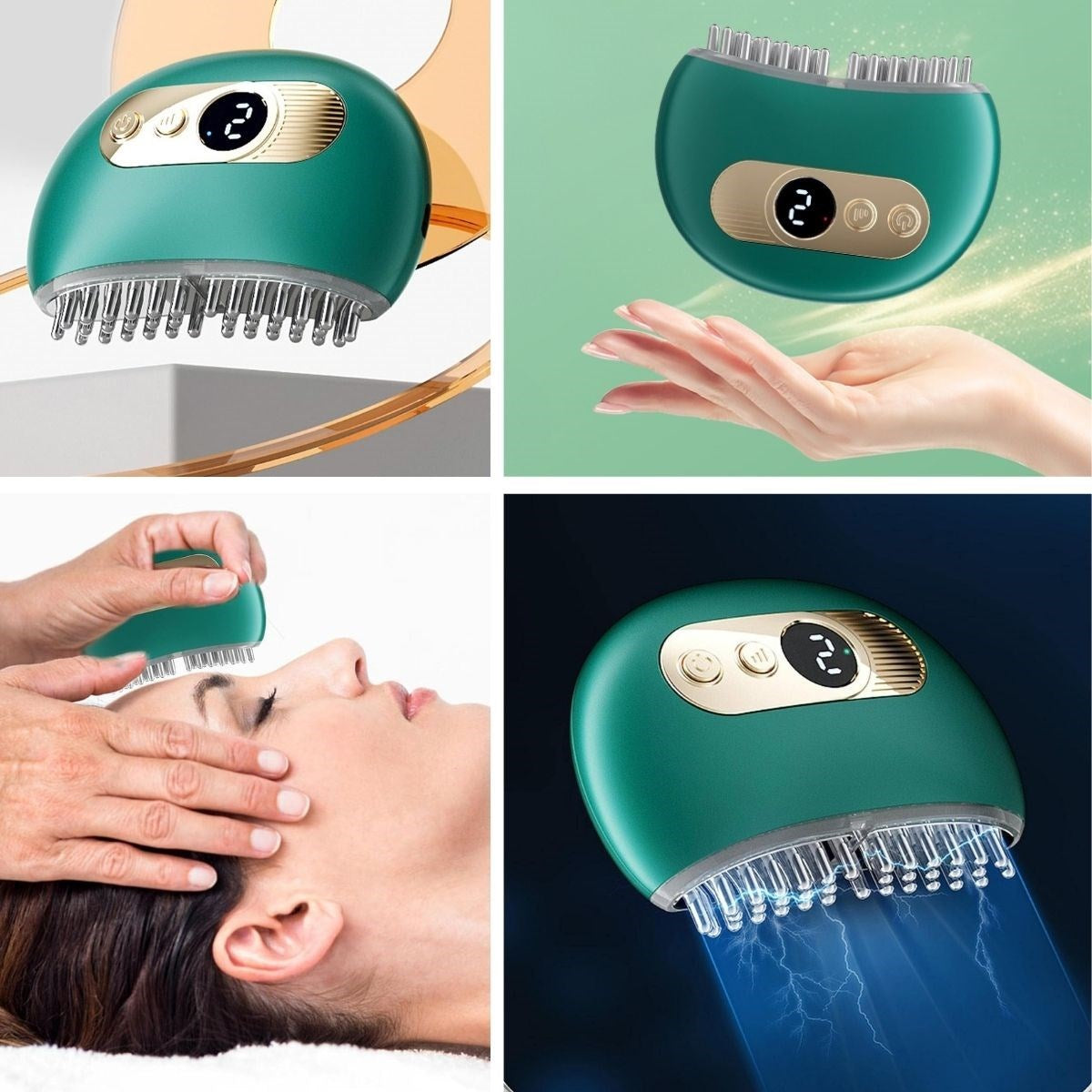 miorashop® 1 Adet Akıllı Elektrik Akımlı EMS Titreşimli Masaj Tarağı Kademeli Yüz Masaj Aleti Aparatı