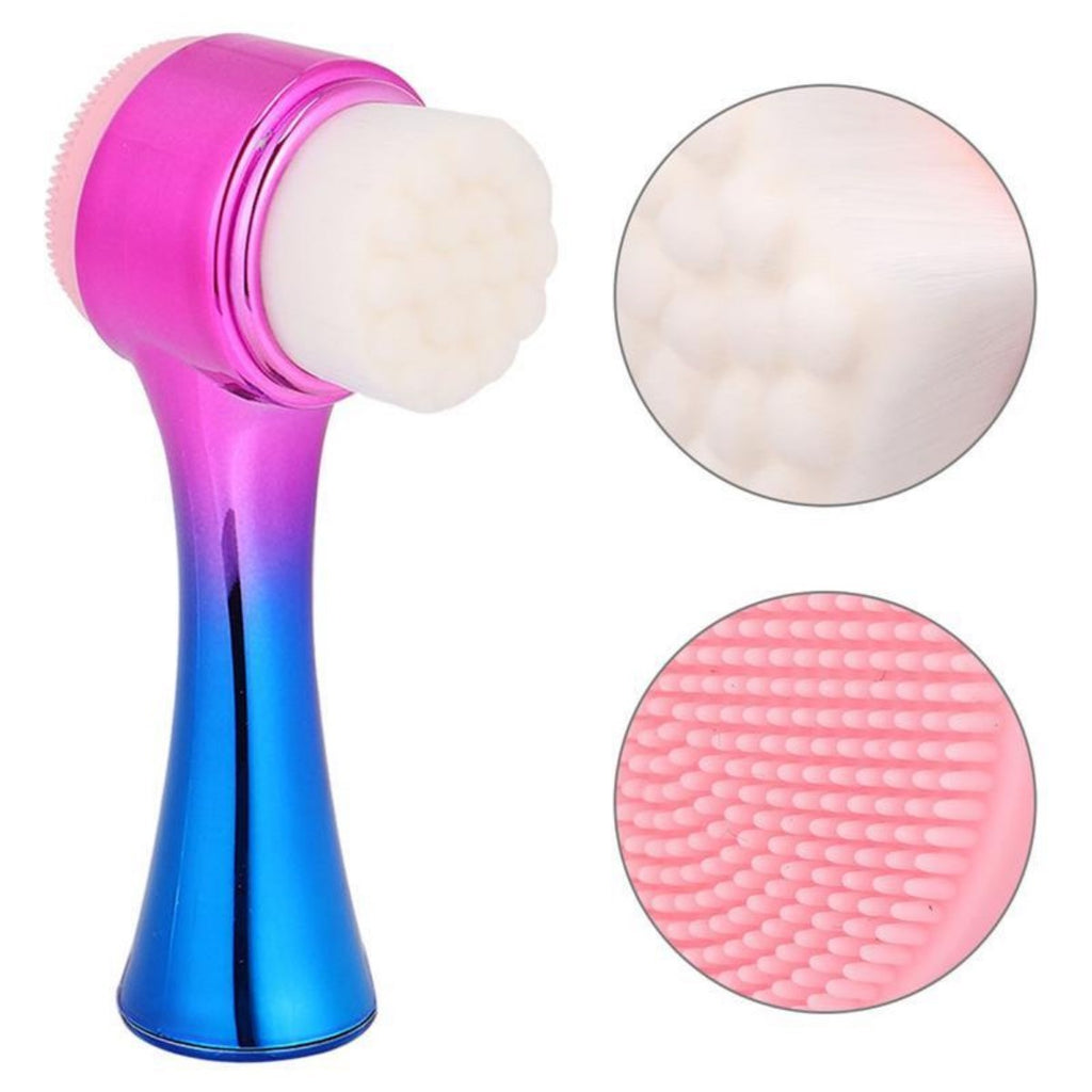miorashop® Çift İşlevli Renkli Cilt Yüz Temizleme Fırçası Peeling Masaj Etkili Gözenek Temizleyici Alet