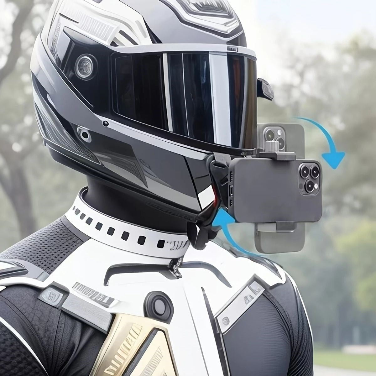 miorashop® Motorsiklet Kask Önü Takılan Telefon Tutucu Aksiyon Kamerası Takılabilen Aparat