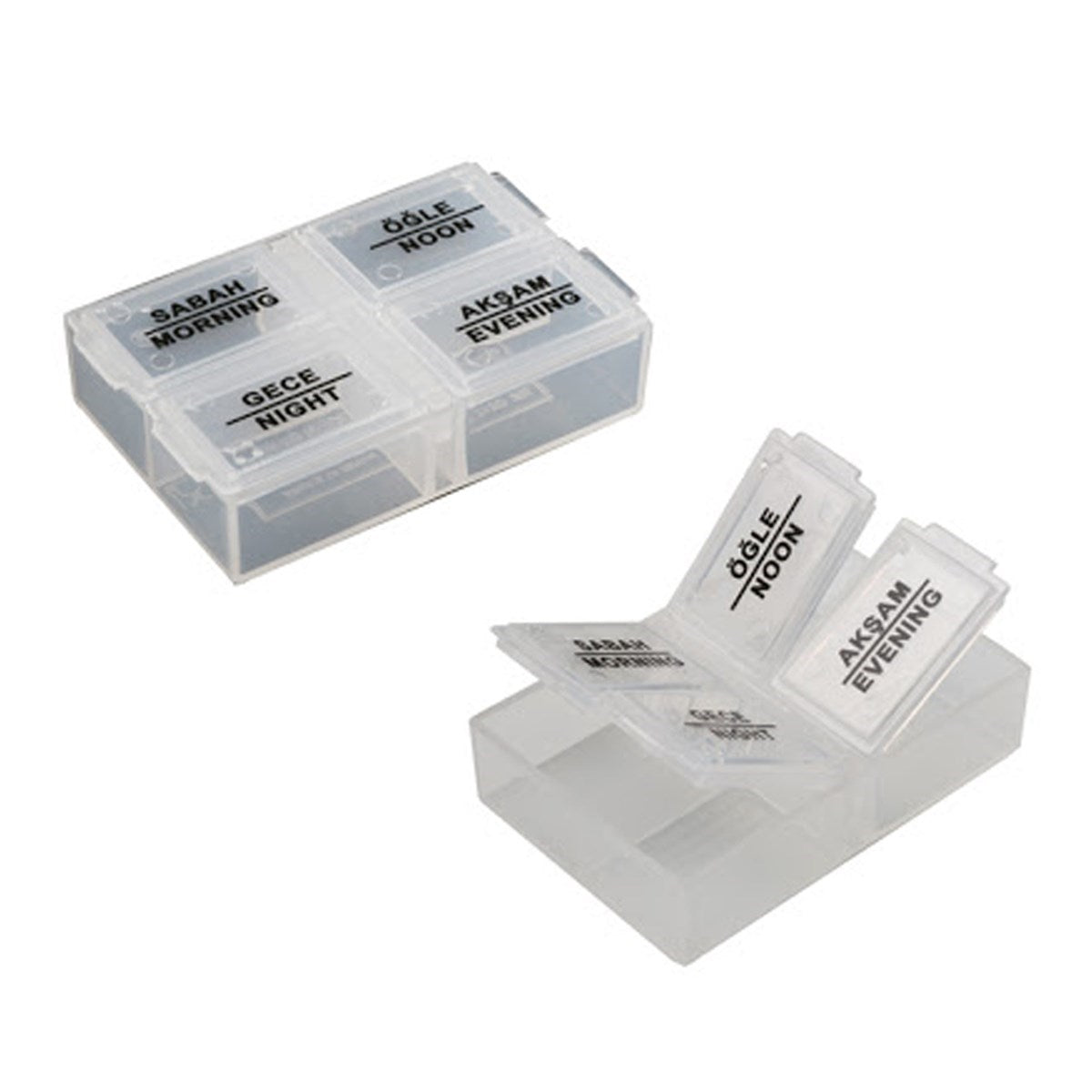 miorashop® 4 Öğün Günlük Hap İlaç Saklama Taşıma Kutusu İlaç Hatırlatıcı