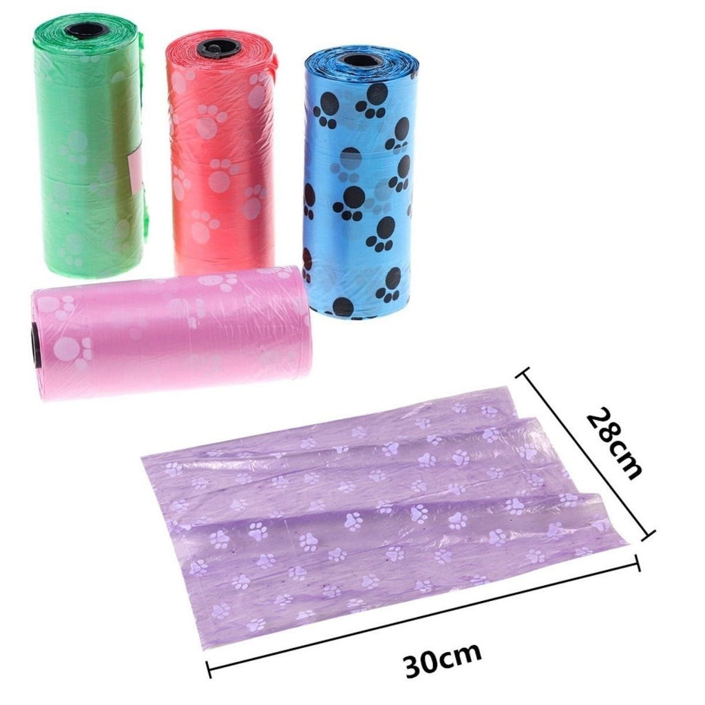 miorashop® 4lü Evcil Hayvanlar Için Pati Desenli Kedi Köpek Kaka Poşeti Torbası