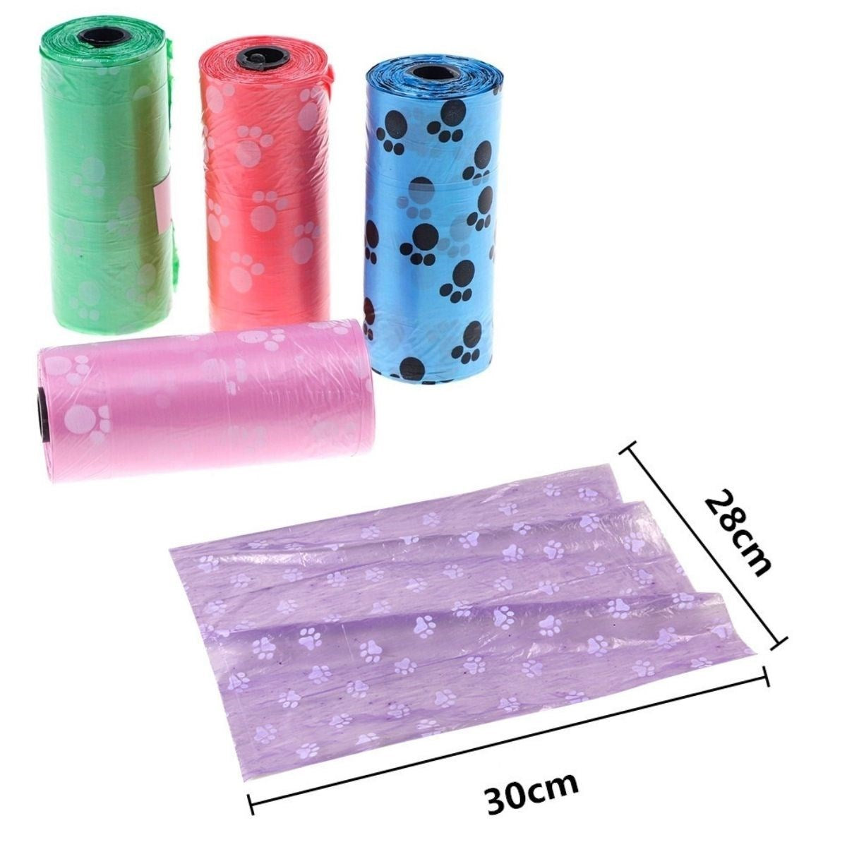 miorashop® 4lü Evcil Hayvanlar Için Pati Desenli Kedi Köpek Kaka Poşeti Torbası
