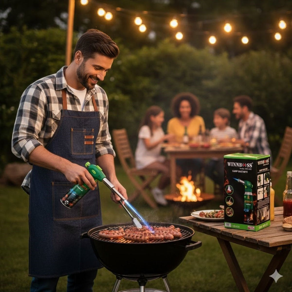 miorashop® Outdoor Kamp, Piknik ve Tamir İşleri İçin Kamp Gazı Seti – Taşınabilir Pürmüz Alev Tabancası ve Yüksek Performanslı Gaz Kartuşu