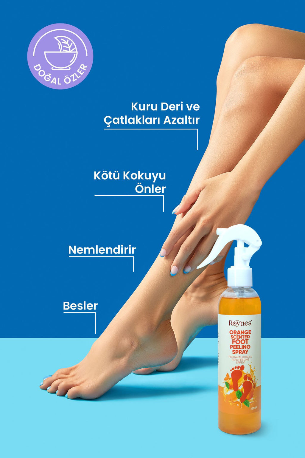 Topuk Çatlak ve Ayak Bakım Peeling Spreyi - Koku Giderici ve Nemlendirici Foot Care Spray 250ml
