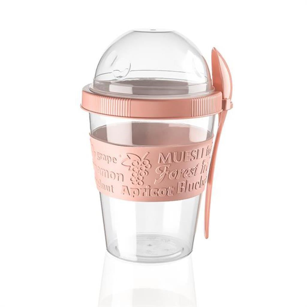 miorashop® Taken Go Kapaklı Kaşıklı Pratik Taşınabilir Meyveli Yoğurt Kabı