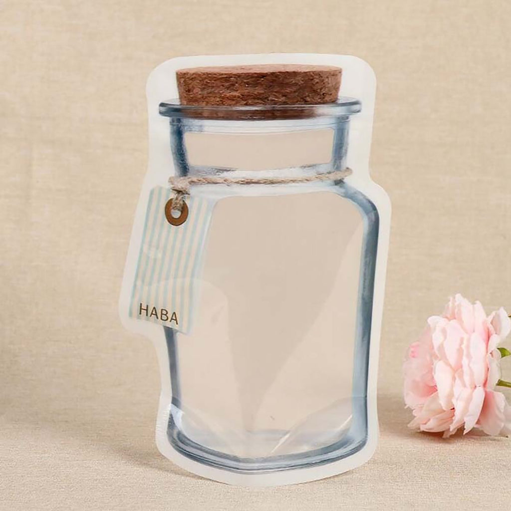 miorashop® Kavanoz Görünümlü Kilitli Poşet Çıtçıtlı ve Pratik Torba 4 Adet