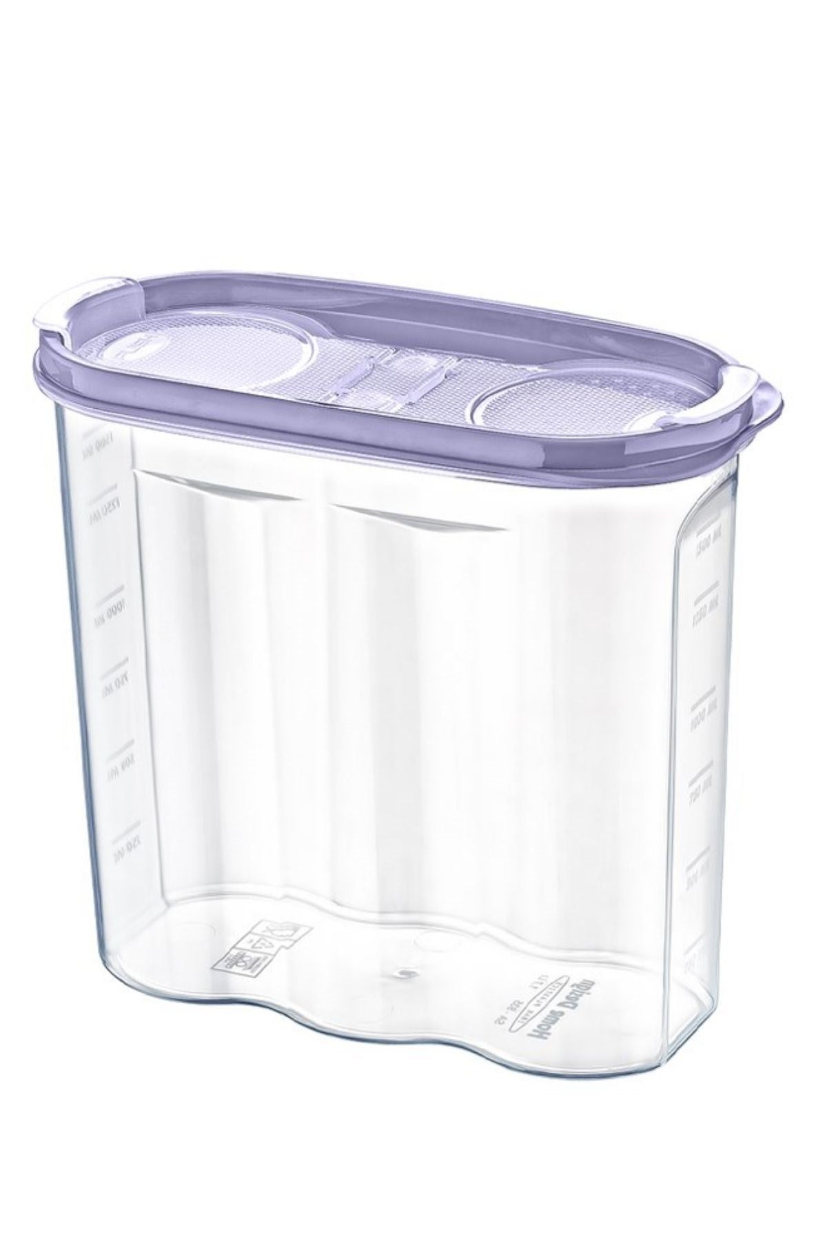 miorashop® 2 Kapaklı Ölçekli Erzak Kuru Gıda Saklama Kutusu Kabı - 1,7 Litre - SA935